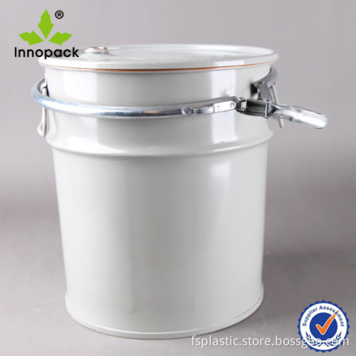 10 liters steel metal tin paint pail with lid lock ring